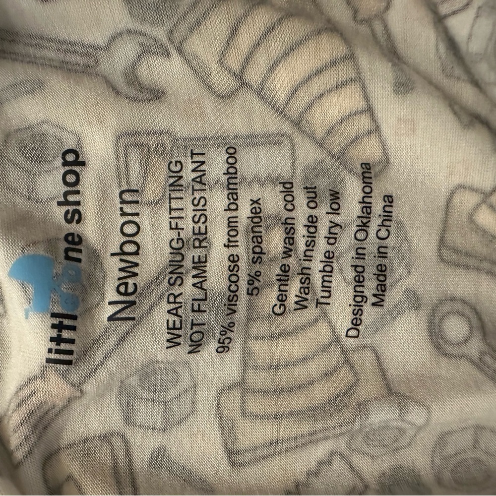 Little One Shop Bamboo Construction Print Romper- Newborn - Picture 4 of 4